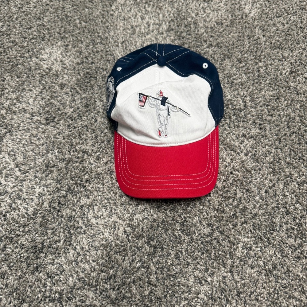 AndersonOrd Ohio State Buckeyes Golf Hat American Flag Caddie OSU Scarlet Gray - Picture 2 of 7